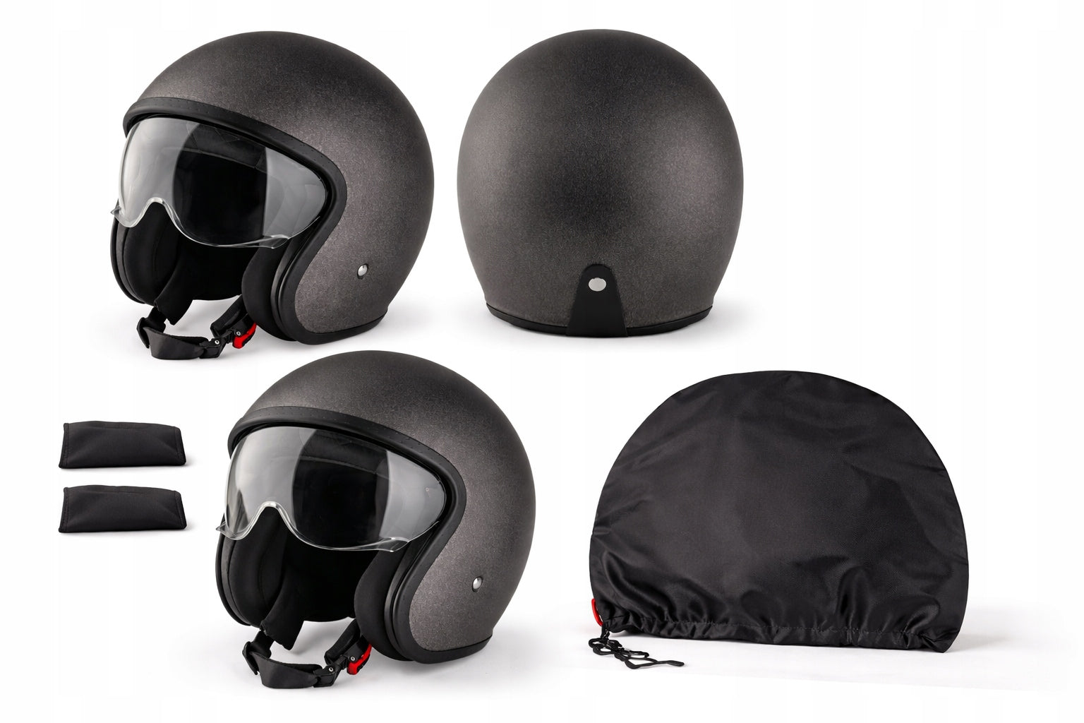 Jet ULTIMATE SPEED XL 61cm graphite motorcycle helmet with viewfinder ECE 22.06