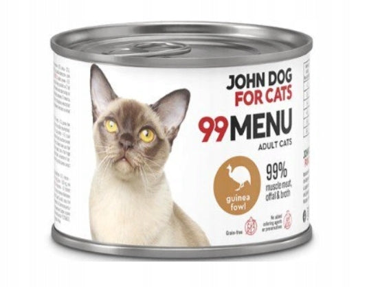 John Dog for Cats 99 menu wet cat food guinea fowl 200 g 623