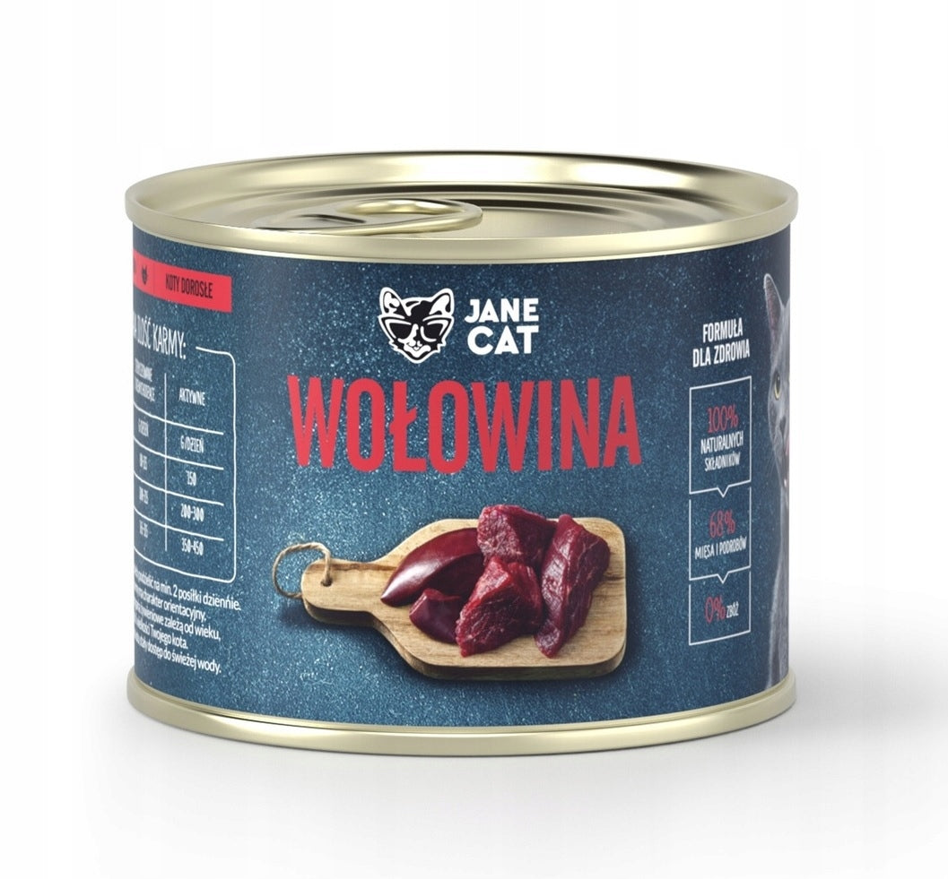John Dog for Cats Jane Cat Wet Cat Food Beef 200g