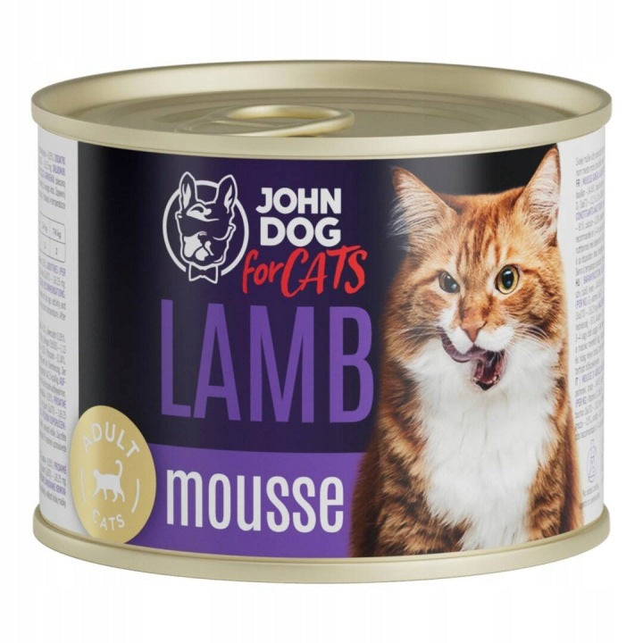 John Dog for Cats Mousse with Lamb 200g Grain Free Wet Cat Food