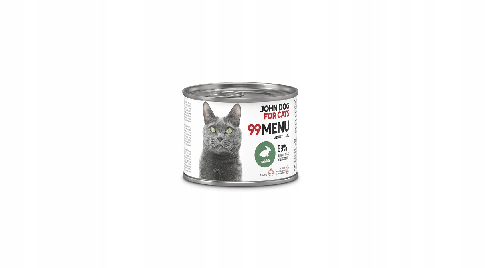 John Dog for Cats Wet Food 99 MENU for Cat Rabbit 6x200 g