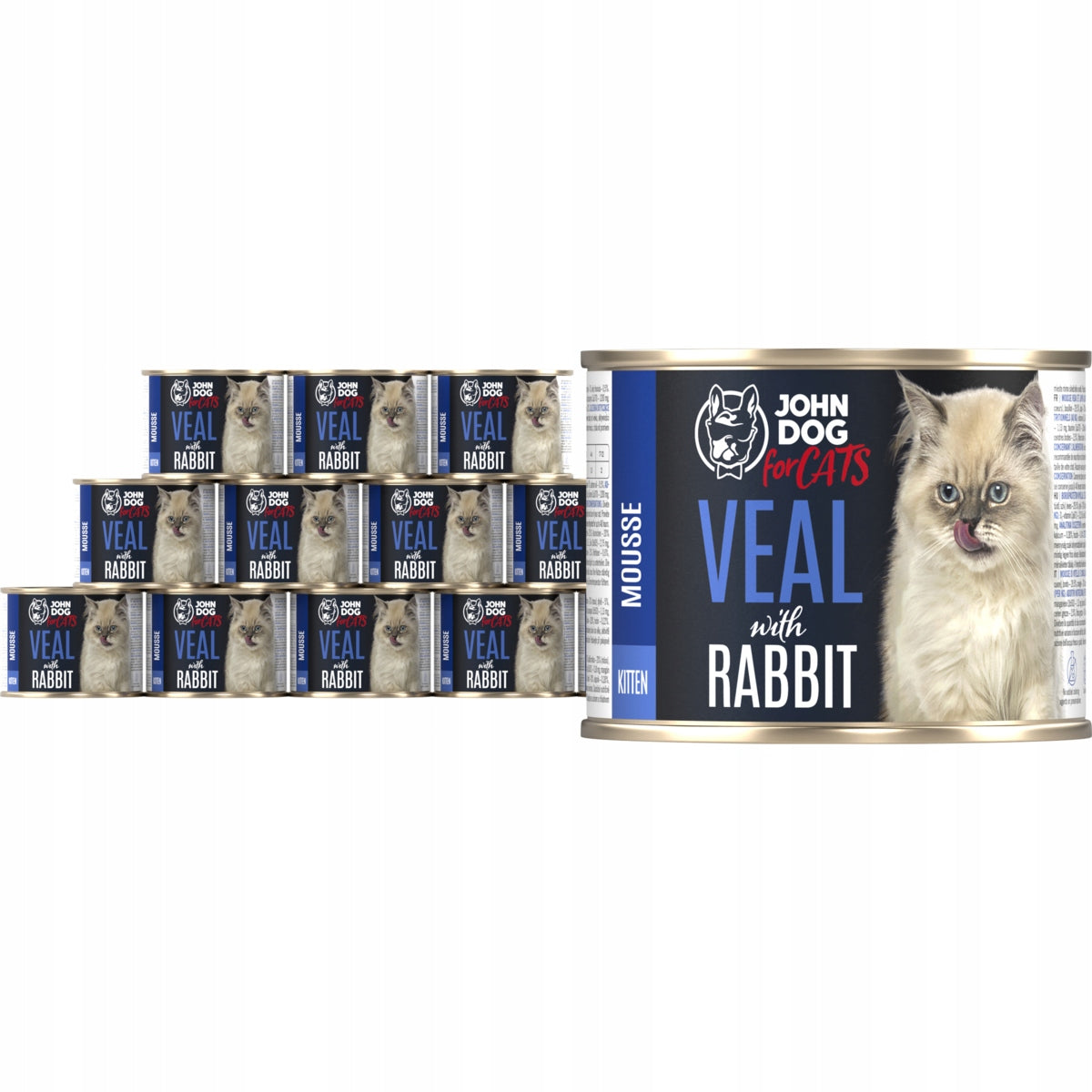 John Dog for Cats junior veal mousse 200g Packaging status original