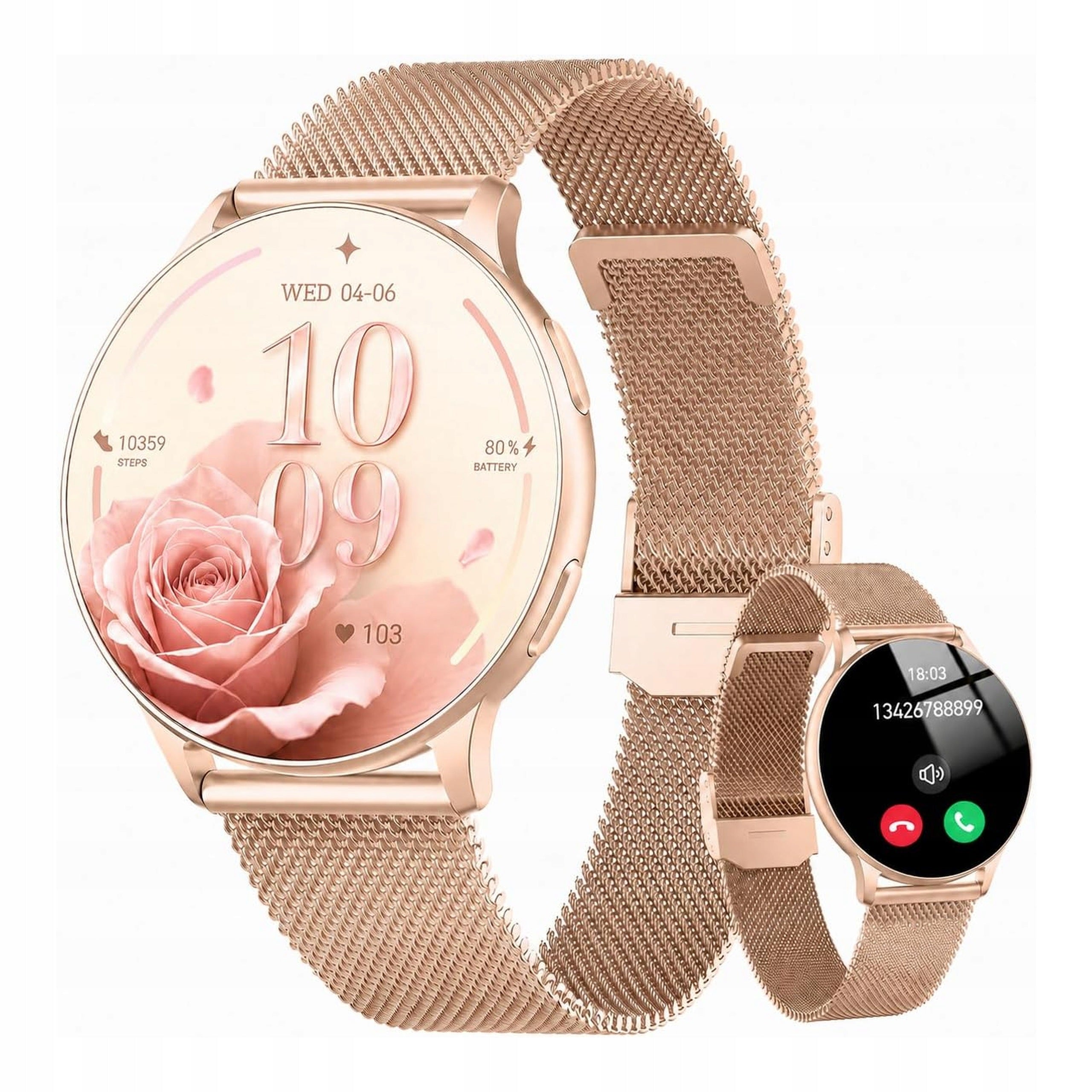 Jugeman Women's Smartwatch L4 with GPS Waterproof IP68 Black