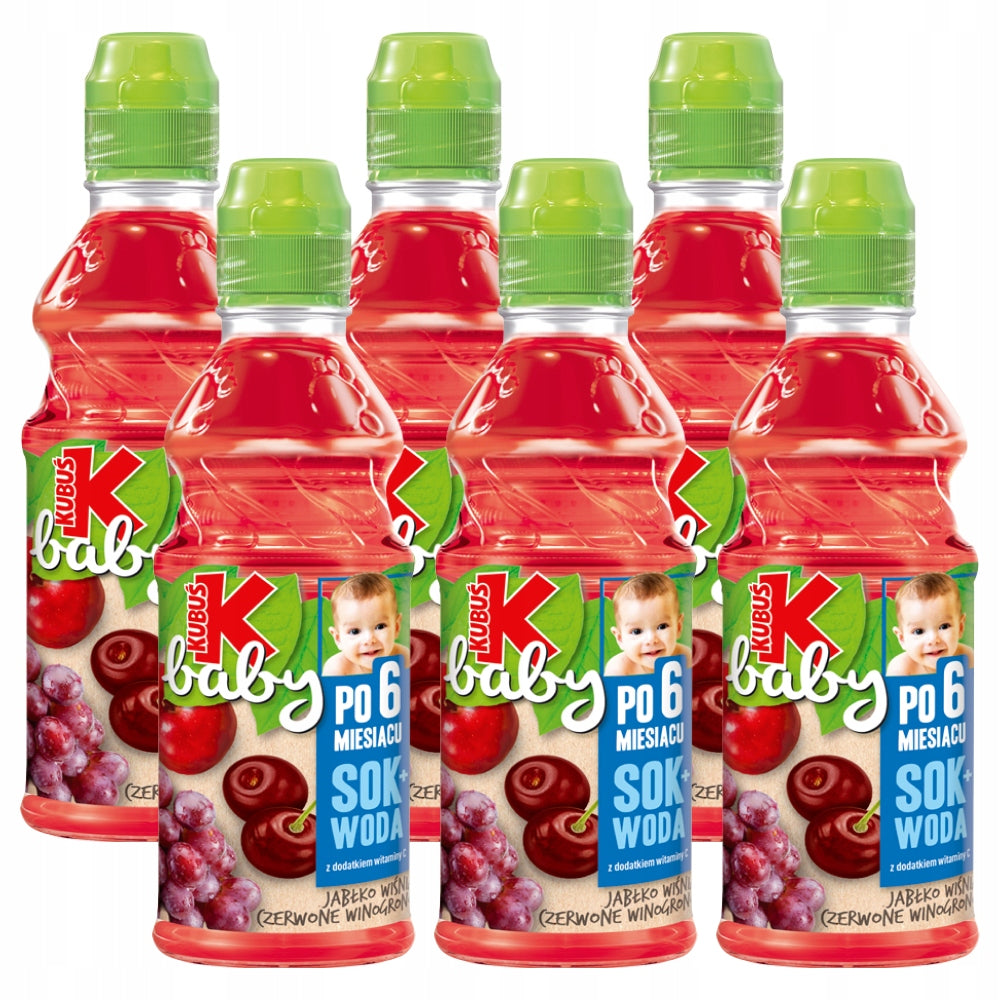 Juice + water Kubuś Baby apple cherry grape 6x 300 ml