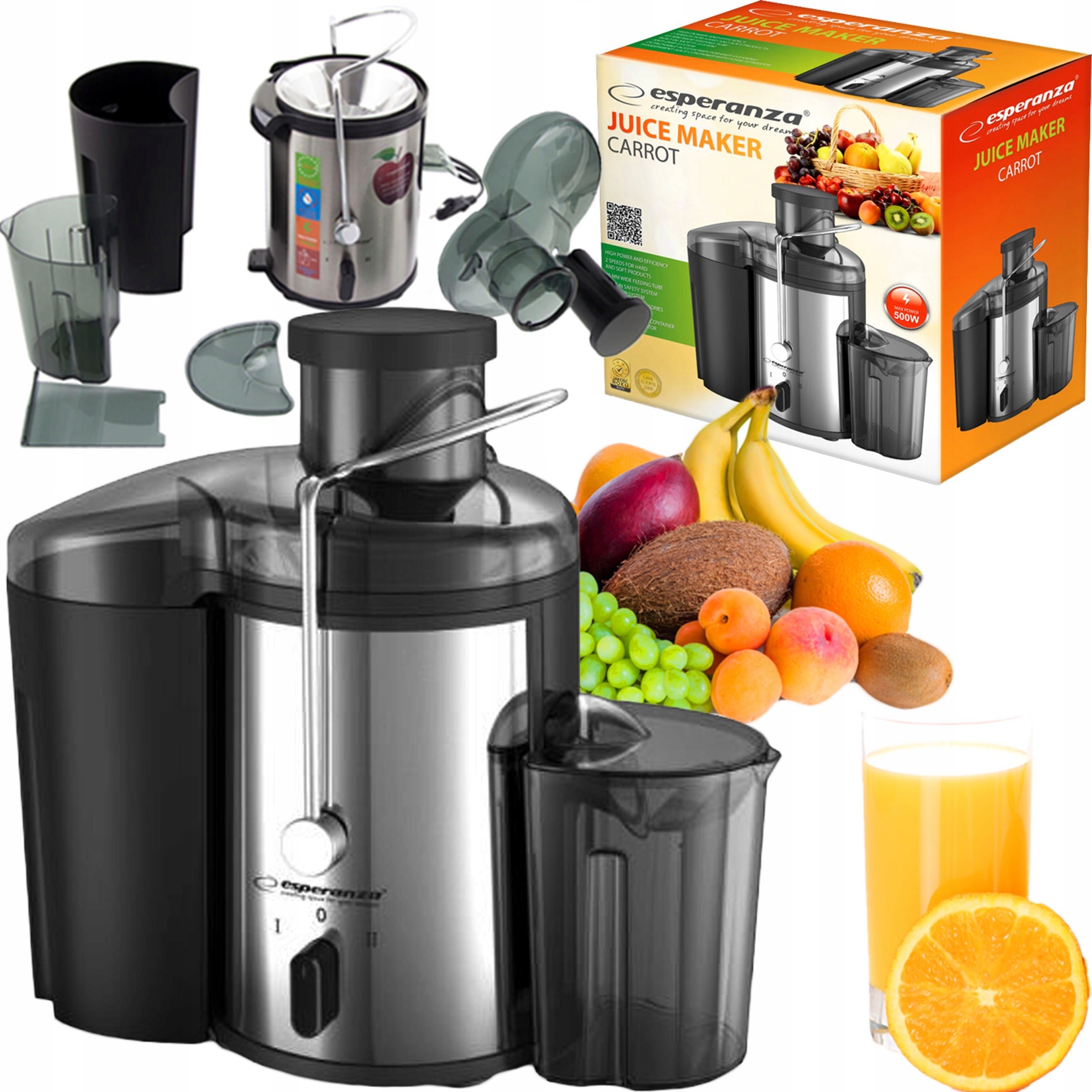 Juicer Esperanza Carrot EKJ0002 500 W black