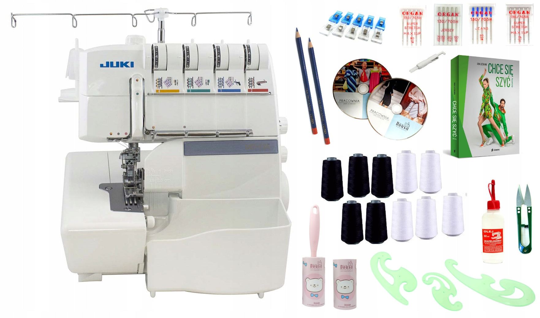 Juki MO-735 Overlock Sewing Machine FREEBIES Accessories + BOOK