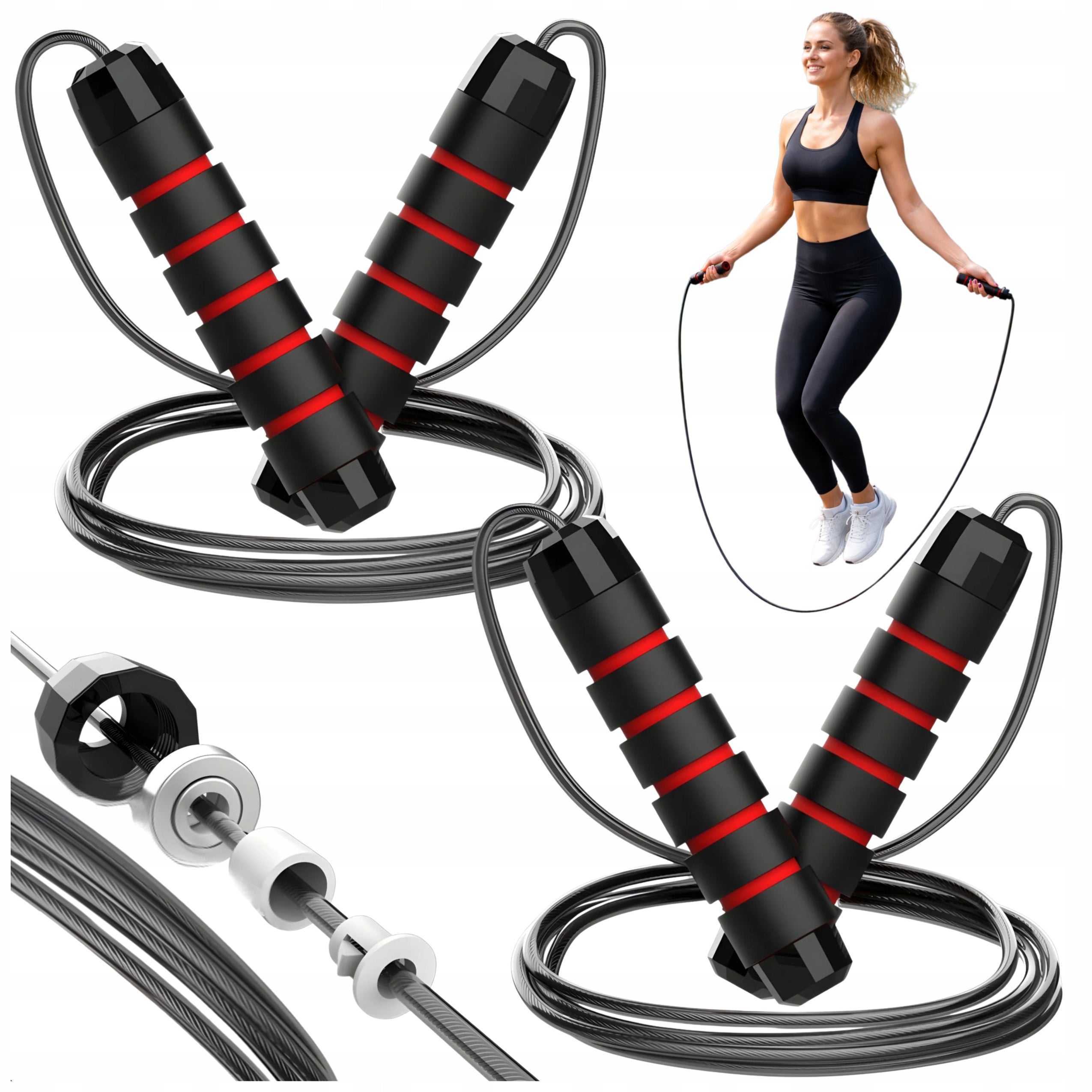 Jump Rope Professional Boxing 2 Pcs Adjustable Bearings Fitness Training