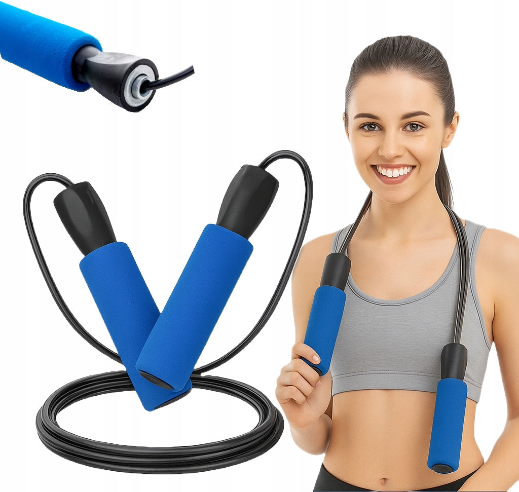 Jump Rope Training With Bearings 2,7m PVC Foam Handles Fitness Box