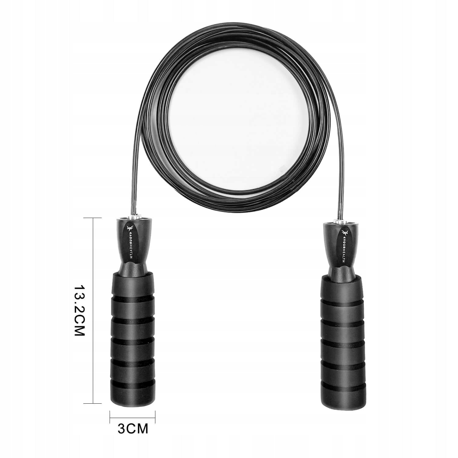 Jump Rope With Bearings 4yourhealth Fitness Crossfit Adjustable 250 cm Color black
