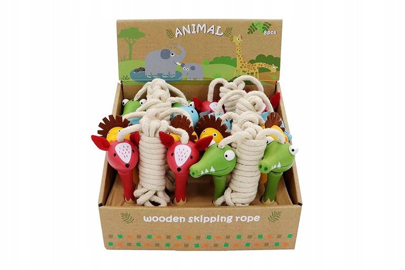 Jump Rope Wooden - Animals Movement Fun Classic Toy Packaging status no packaging