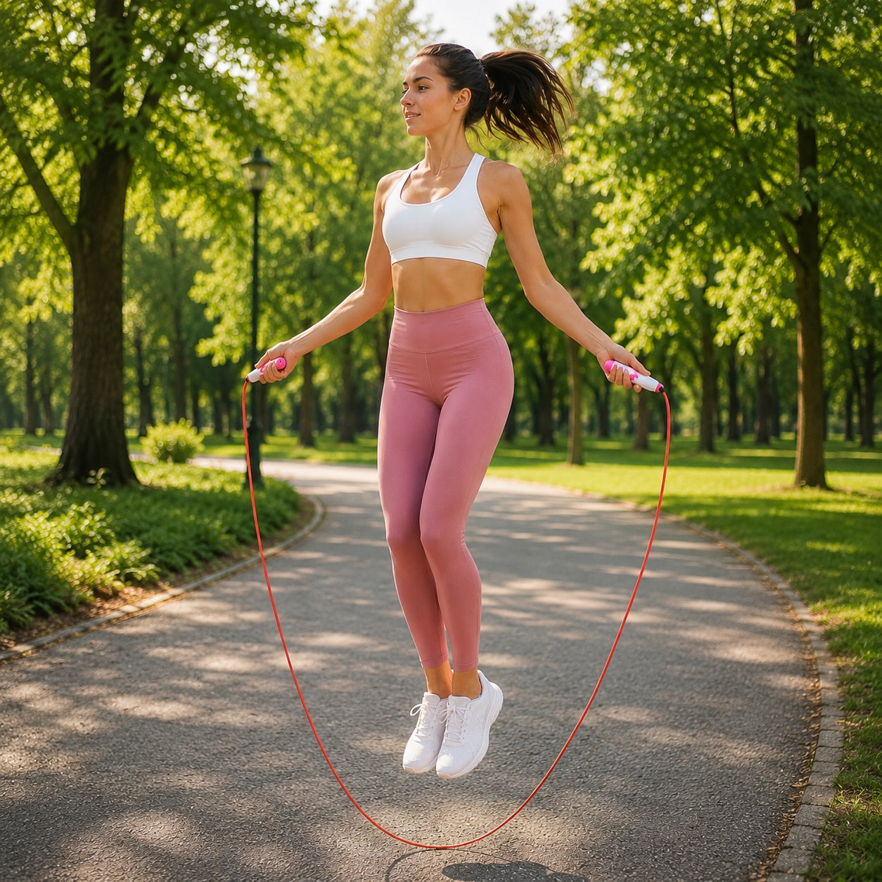 Jump Rope with Counter 2,5 m Fitness Training Adjustable Pink Manufacturer code TY-101306