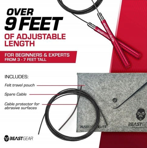 Jump rope BEASTGEAR 3m aluminum, adjustable, Crossfit / MMA Packaging status original