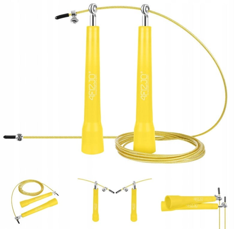 Jump rope Standard+ with metal bearings 4FIZJO 300 cm Boxing YELLOW