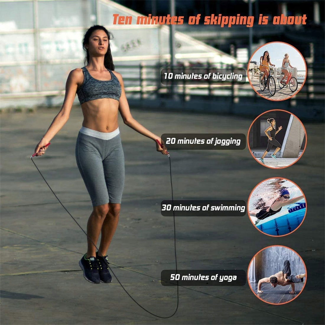 Jump rope Steel with bearings, Adjustable - CROSSFIT Blue Handle material aluminum