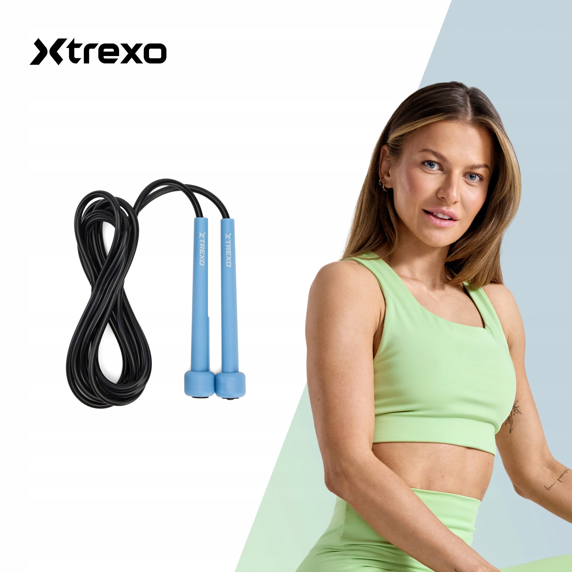 Jump rope XTREXO Basic blue OS LENGTH ADJUSTMENT BOXING LIGHTWEIGHT Manufacturer code TXO-B4Z059-BL