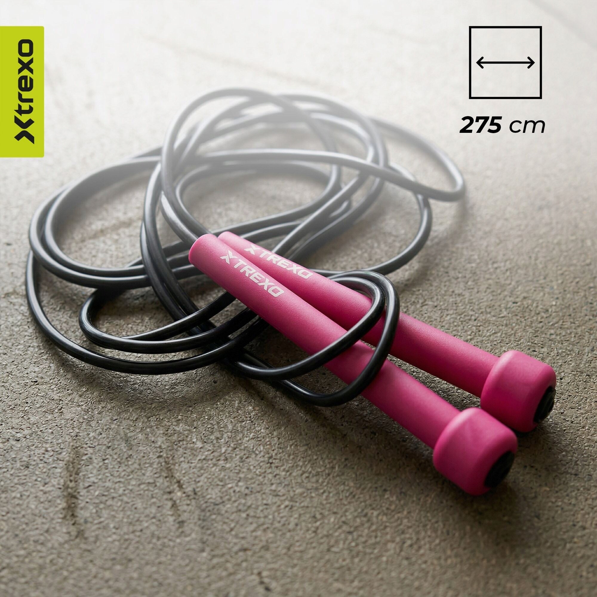 Jump rope XTREXO Basic pink OS LENGTH ADJUSTMENT TRAINING CARDIO FITNESS Brand Xtrexo