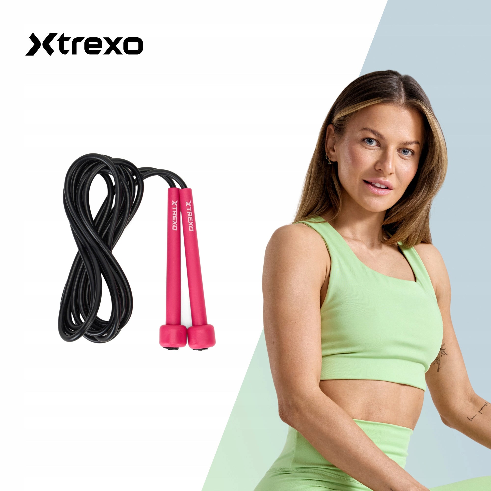 Jump rope XTREXO Basic pink OS LENGTH ADJUSTMENT TRAINING CARDIO FITNESS Manufacturer code TXO-B4Z059-PK