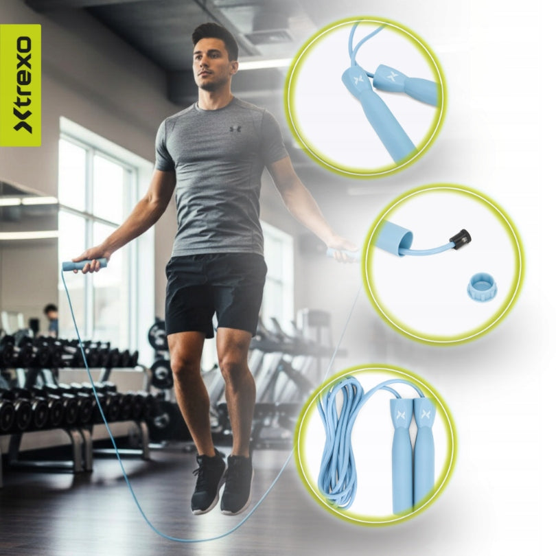 Jump rope XTREXO boxing Basic blue OS HIGH QUALITY VERSATILE Color blue