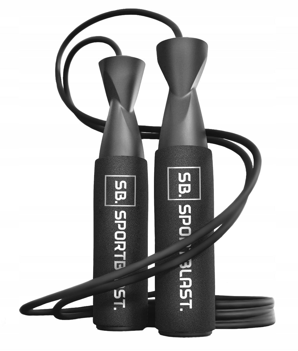 Jump rope adjustable with bearings 280cm FITNESS CROSSFIT CARDIO BOXING Color black
