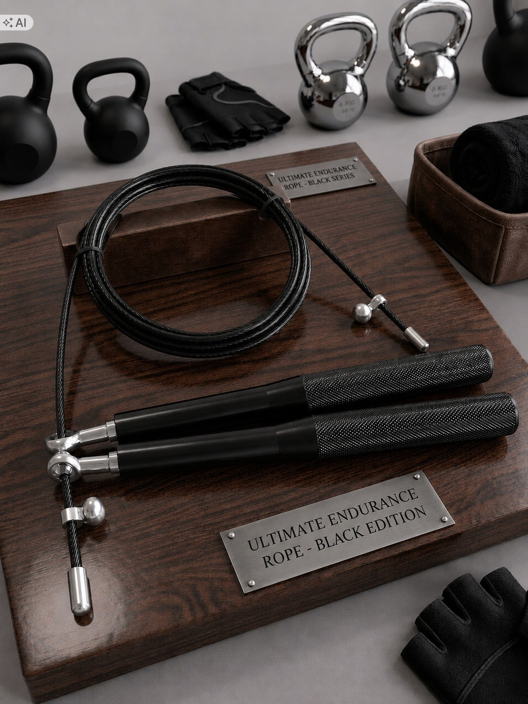 Jump rope aluminum professional black FREEBIE 5 resistance rubbers!!