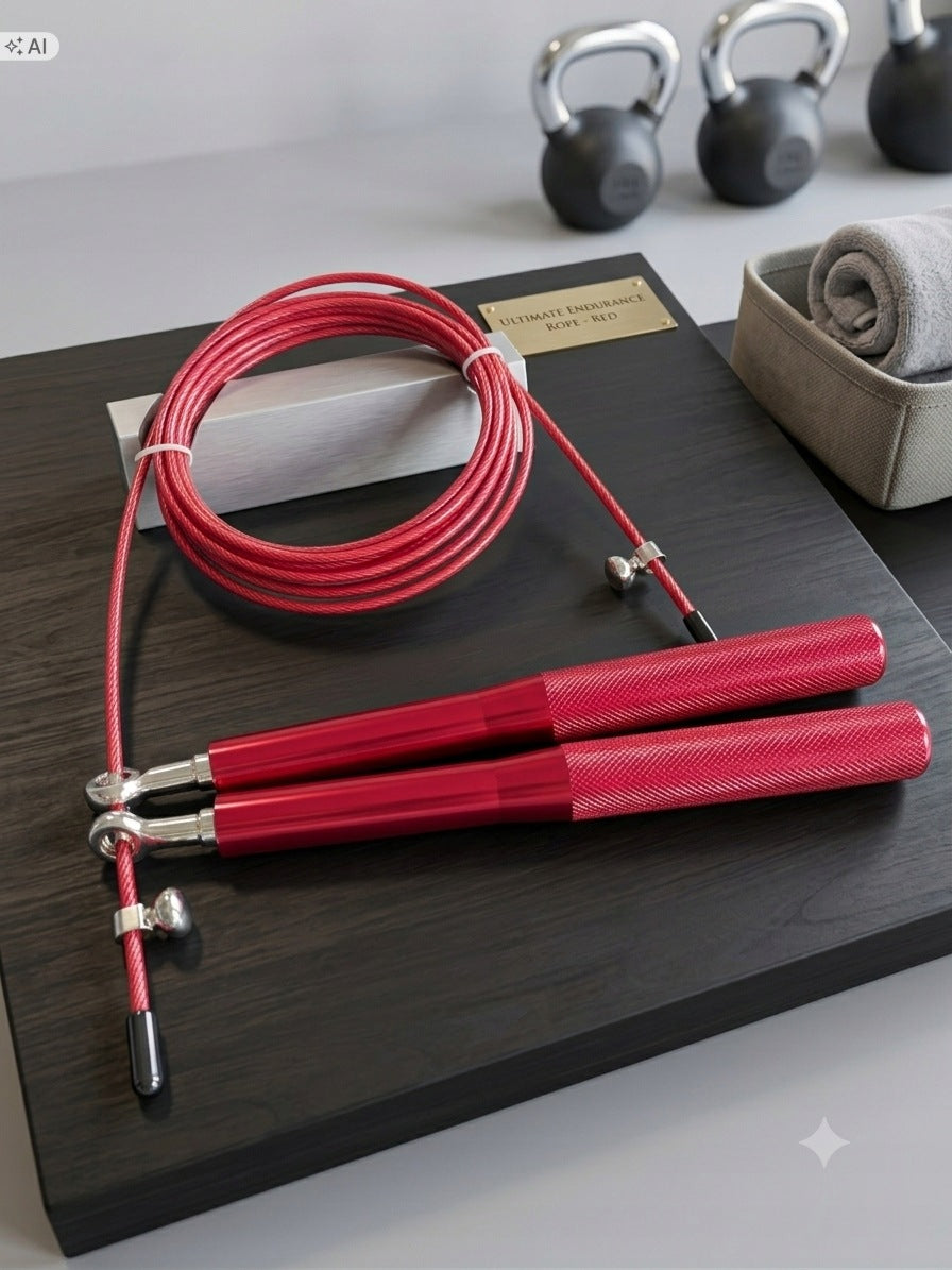 Jump rope aluminum professional red, FREEBIE 5 resistance rubbers!!
