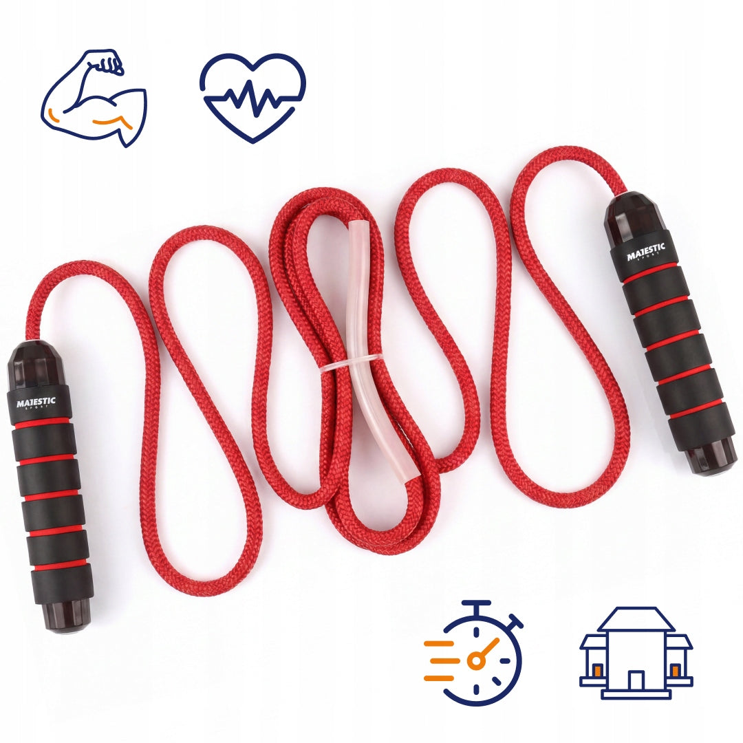 Jump rope fitness training non-slip Majestic Sport 280 cm Rope length 280 cm
