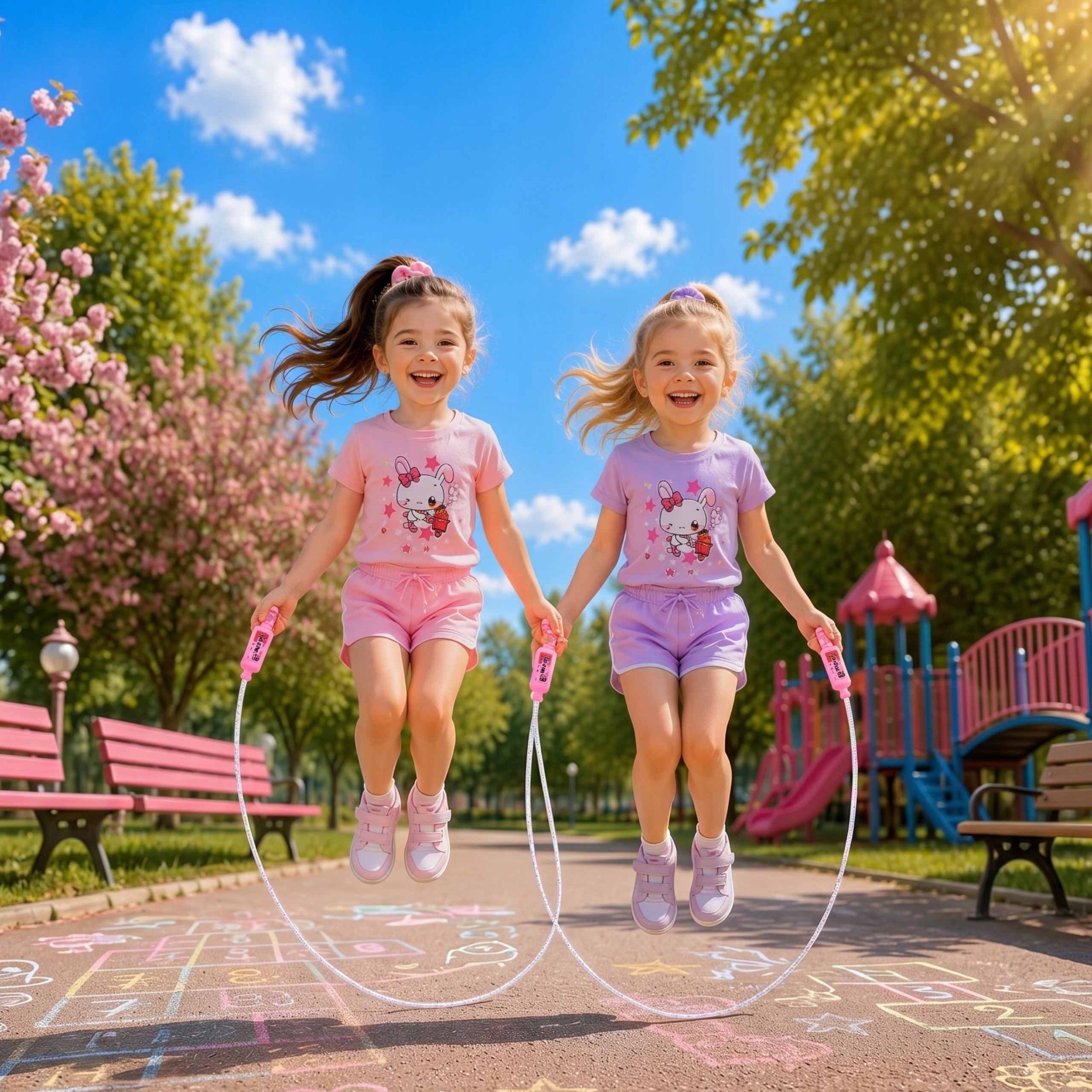 Jump rope for girls pink with counter adjustable length fishing line 3+ Brand no brand