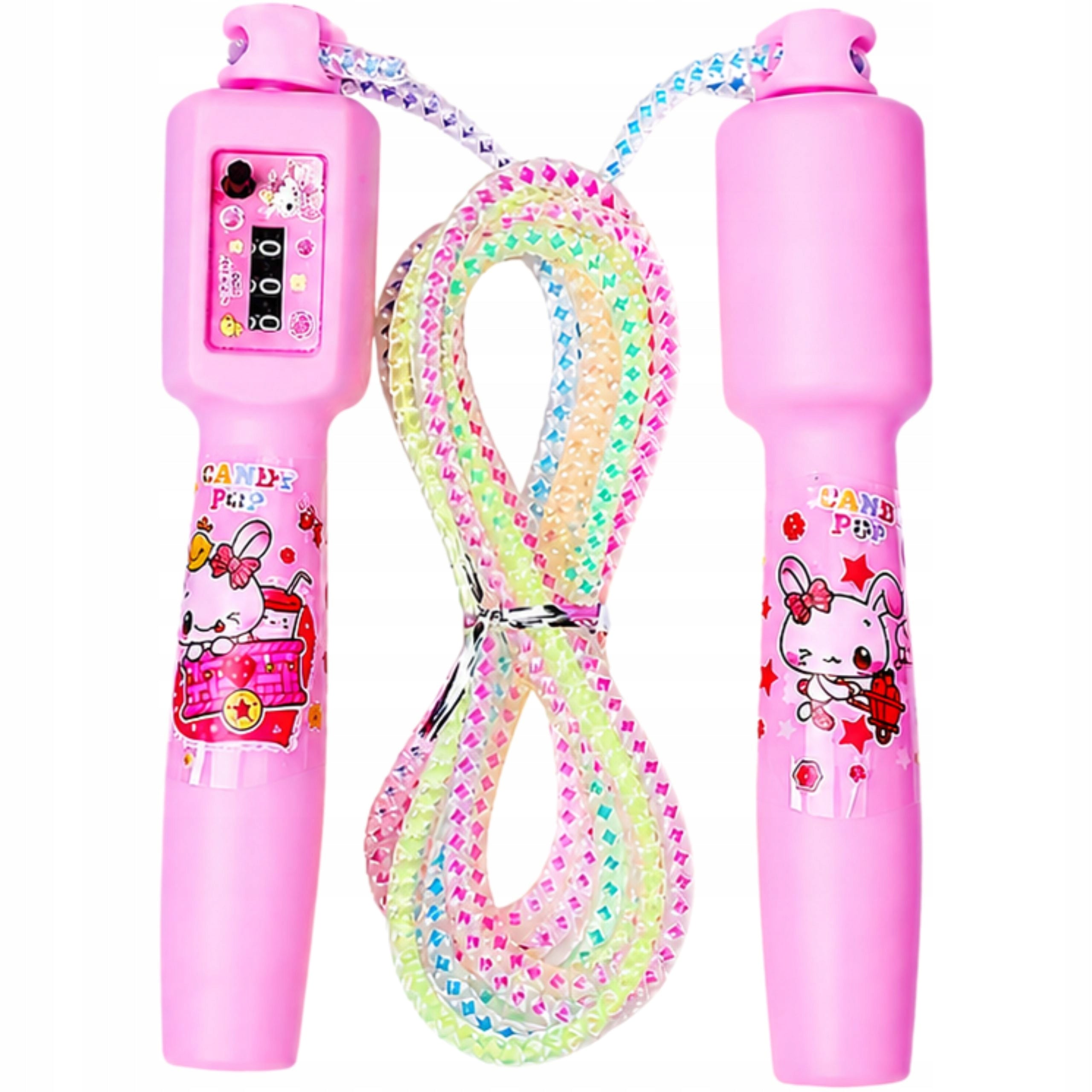 Jump rope for girls pink with counter adjustable length fishing line 3+ Kid's age 3+ years