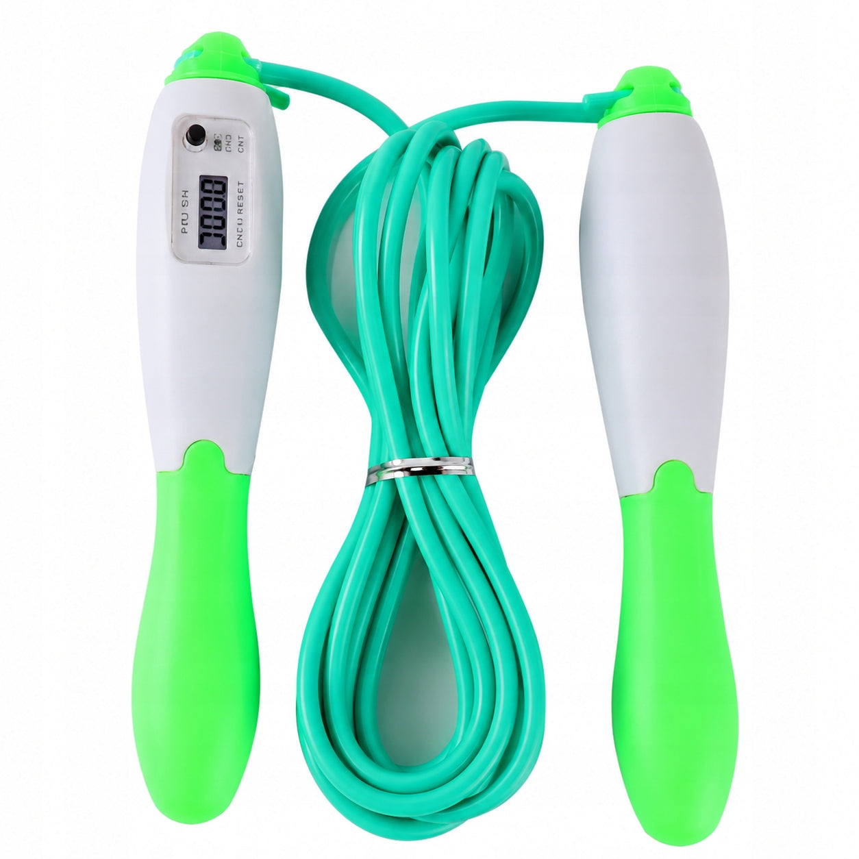 Jump rope with counter 2,5 m Fitness Training Adjustable Green