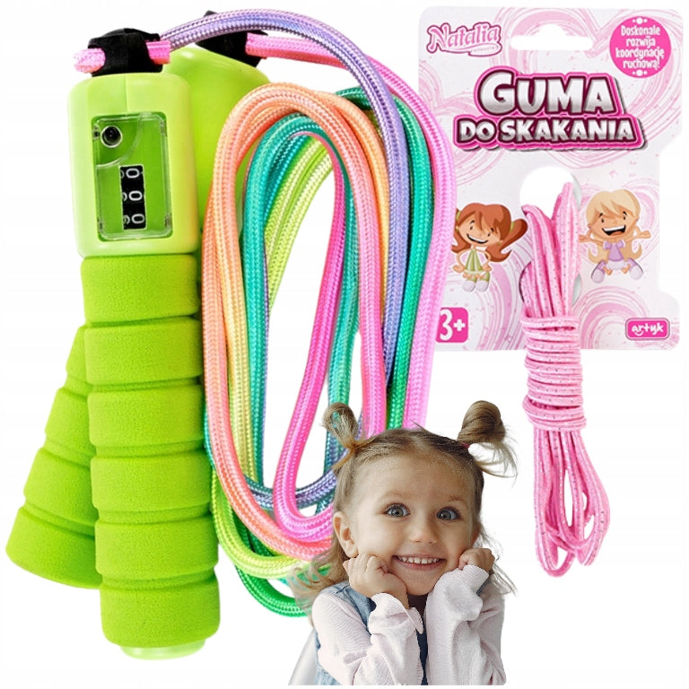 Jump rope with counter and jumping rubber for children