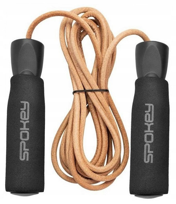 Jump rope with leather rope