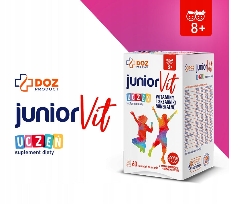 JuniorVit Student, DOZ Product, raspberry and strawberry, 60 pcs. Brand DOZ Product