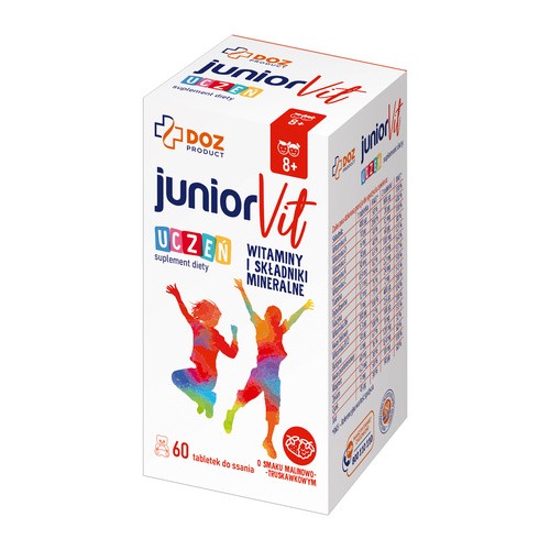 JuniorVit Student, DOZ Product, raspberry and strawberry, 60 pcs.