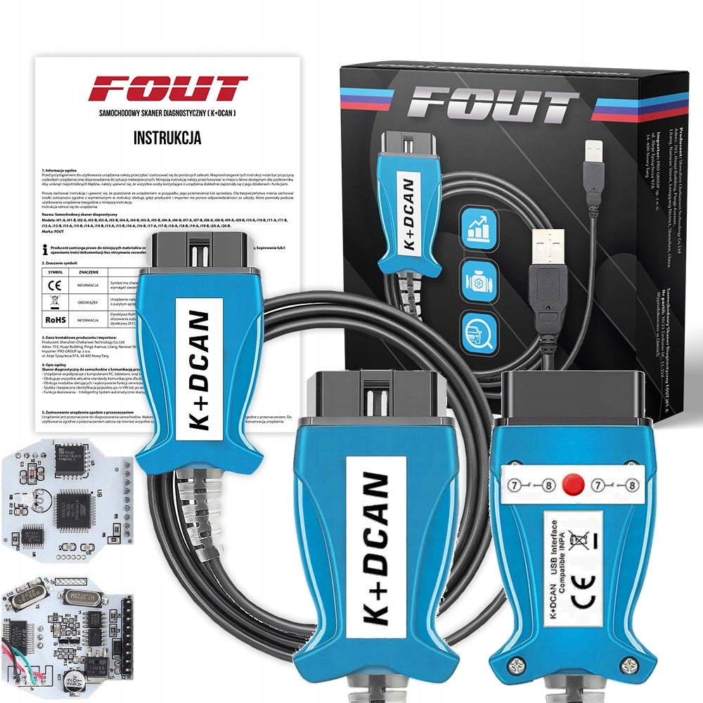 K+DCAN TO BMW CABLE DIAGNOSTIC INTERFACE OBD2 INPA ISTA NCS TESTER OBD 2