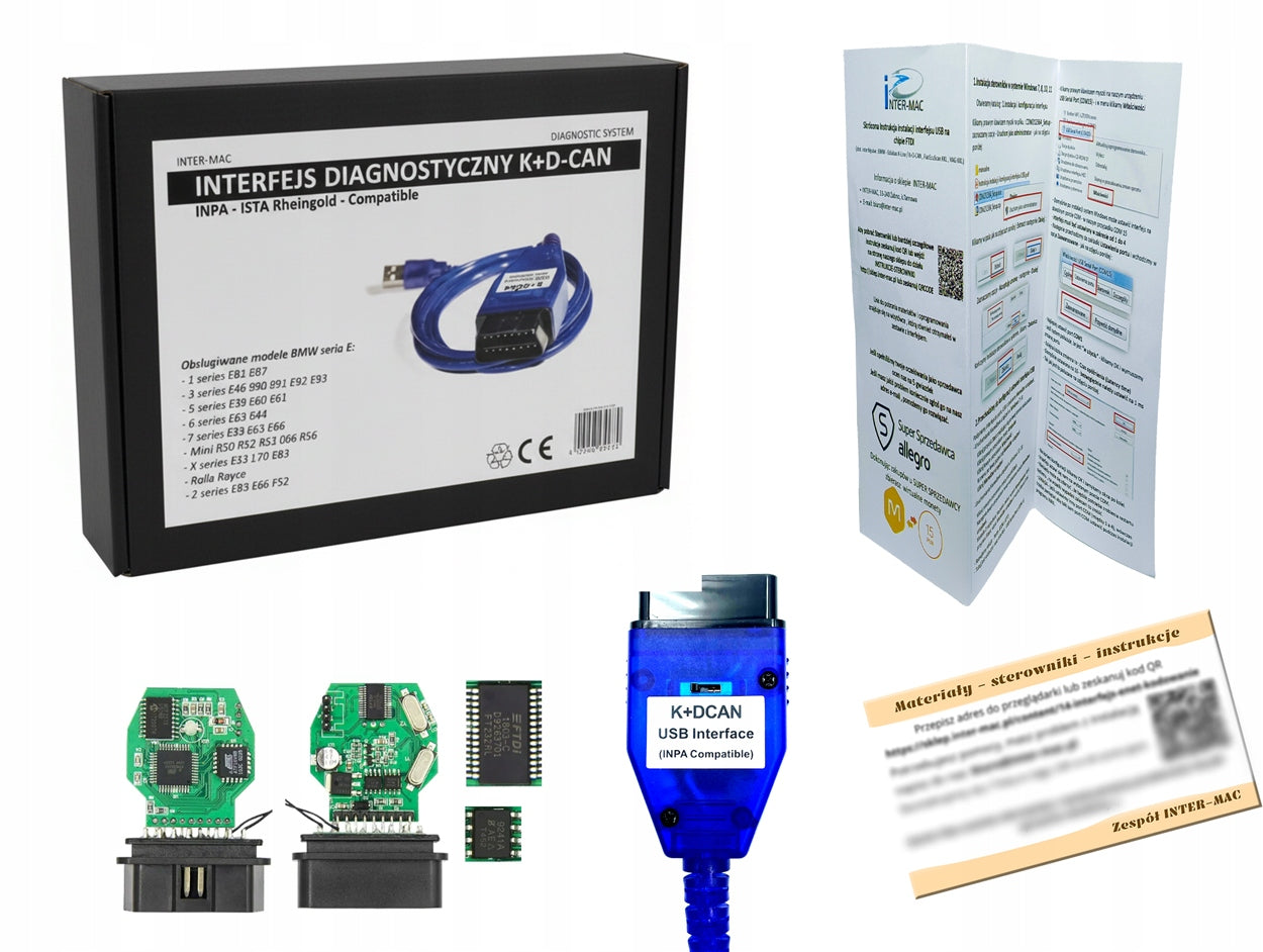 K+DCAN interface for BMW E46 E39 E53 E83 E60 E90 E70 NCS DPF EGR encoding