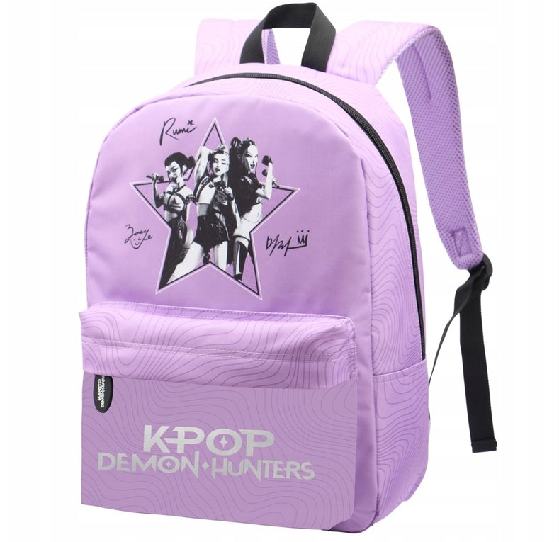 K-POP SINGLE COMPARTMENT SCHOOL BACKPACK FOR GIRLS Demon Hunters Lilac
