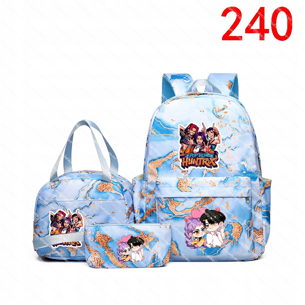 K-POP School Backpack, Handbag and Organizer Set with Pattern, Kartoo Packaging status original