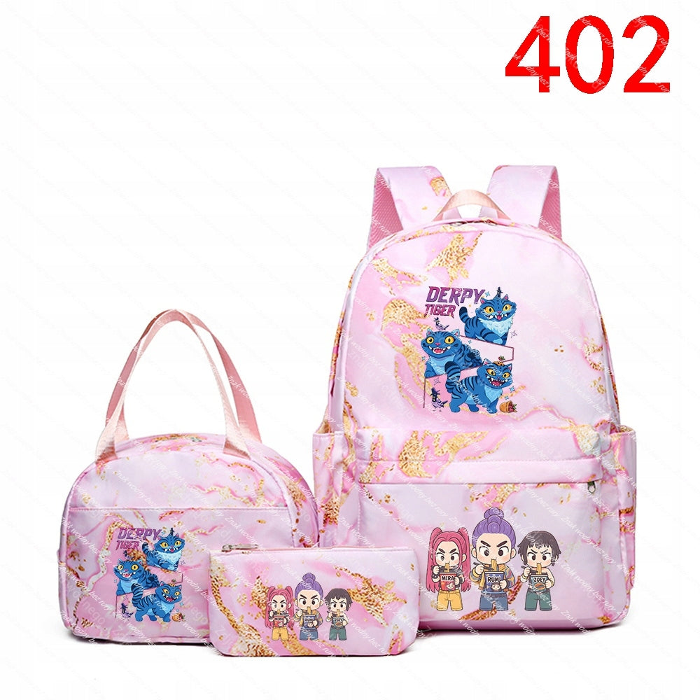 K-POP School backpack set: backpack, purse, anime-themed case, for j Brand no brand