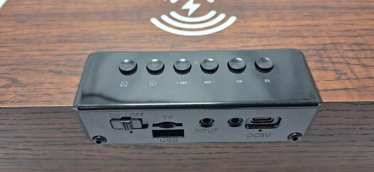 K1 Bluetooth Speaker with Clock and Charger Wireless, Walnut Manufacturer code K1