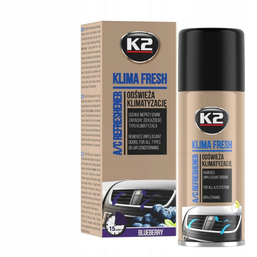 K2 KLIMA FRESH REFRESHES AIR CONDITIONING BLUEBEBERRY 150ML Volume on sale 150 ml