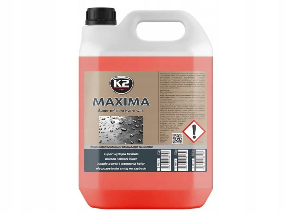 K2 MAXIMA 5 L Hydrowax for Dried and Shiny Cars, Cars. Manufacturer's catalog number M152