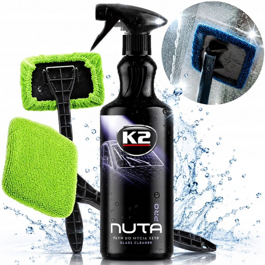 K2 NUTA PRO 1L Mirror Window Cleaner+ Microfiber Handle Washer Set