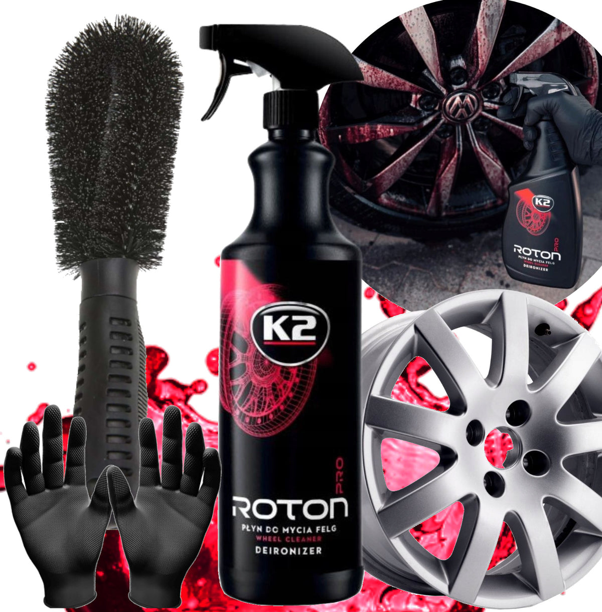 K2 ROTON PRO 1L BLOODY RIM DEIRONIZER LIQUID +CLEANING BRUSH