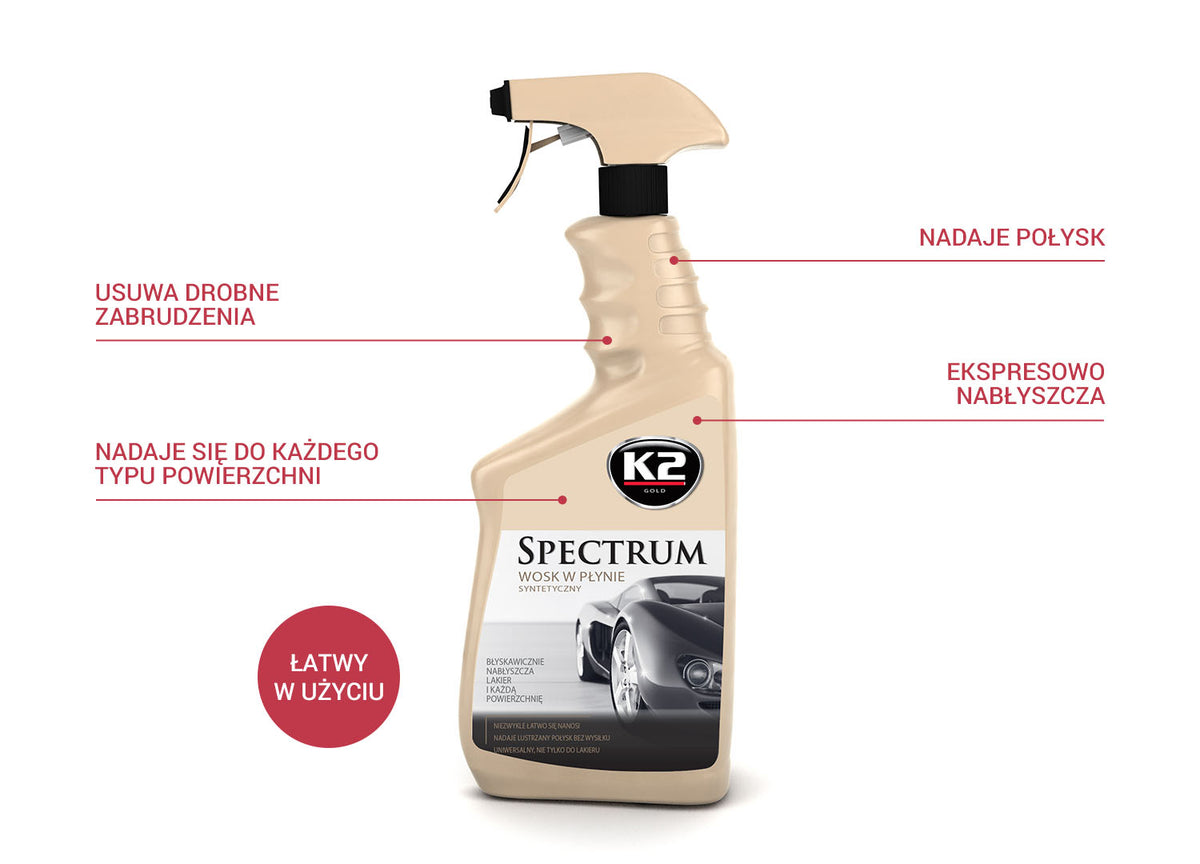 K2 SPECTRUM SYNTHETIC LIQUID WAX DETAILER FOR PAINT CAR GLOSS 700ml Manufacturer K2