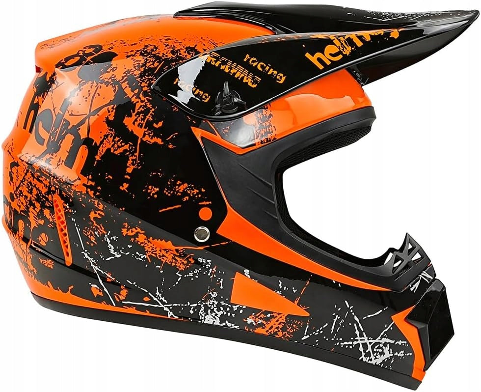 KA203 Youth motocross helmet CE unisex r. M orange Manufacturer no brand