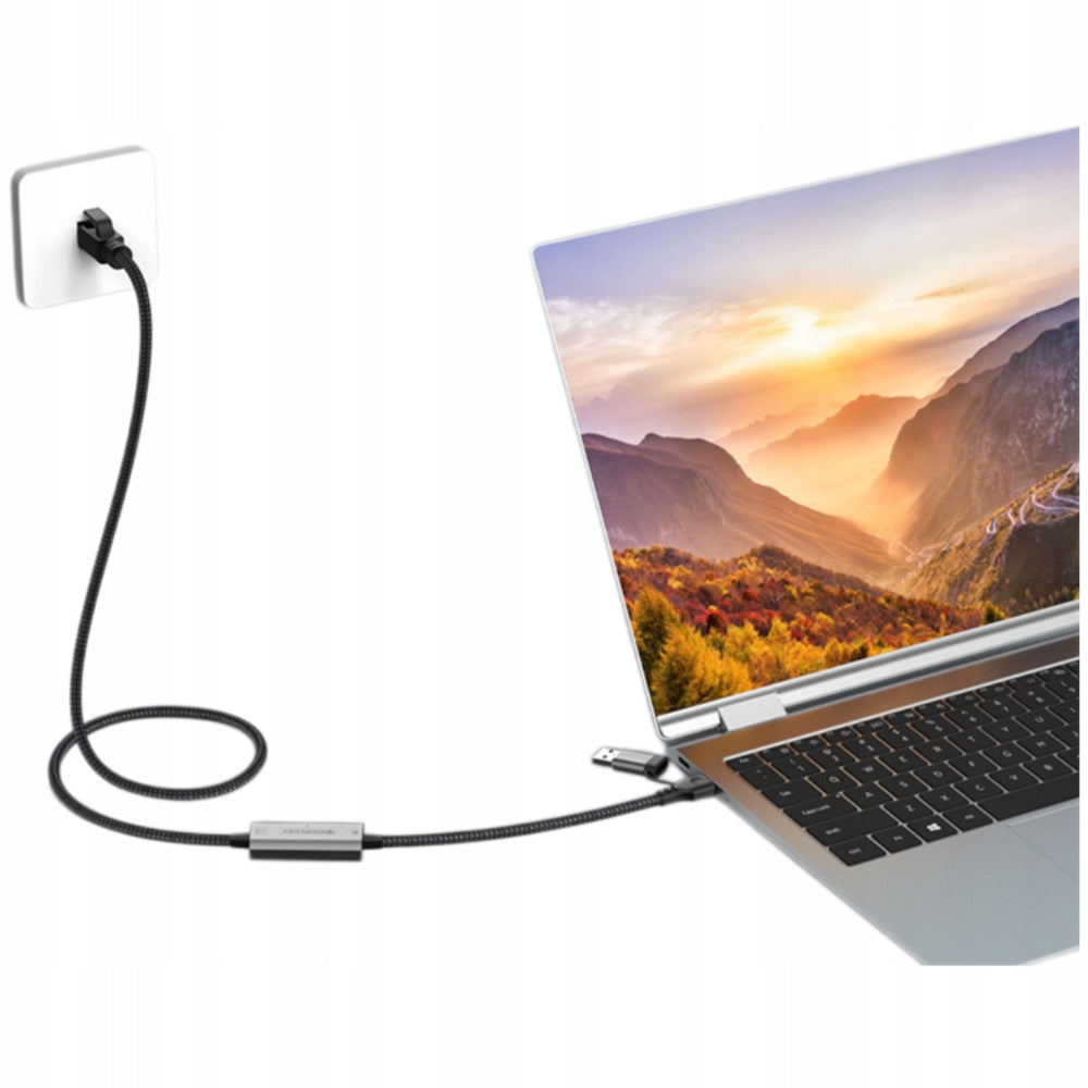 KABEL USB C DO RJ45 2.5G 2500Mbps ETHERNET LAN 5M KARTA SIECIOWA Manufacturer code 2 IN 1 USB C USB A TO RJ45 5M