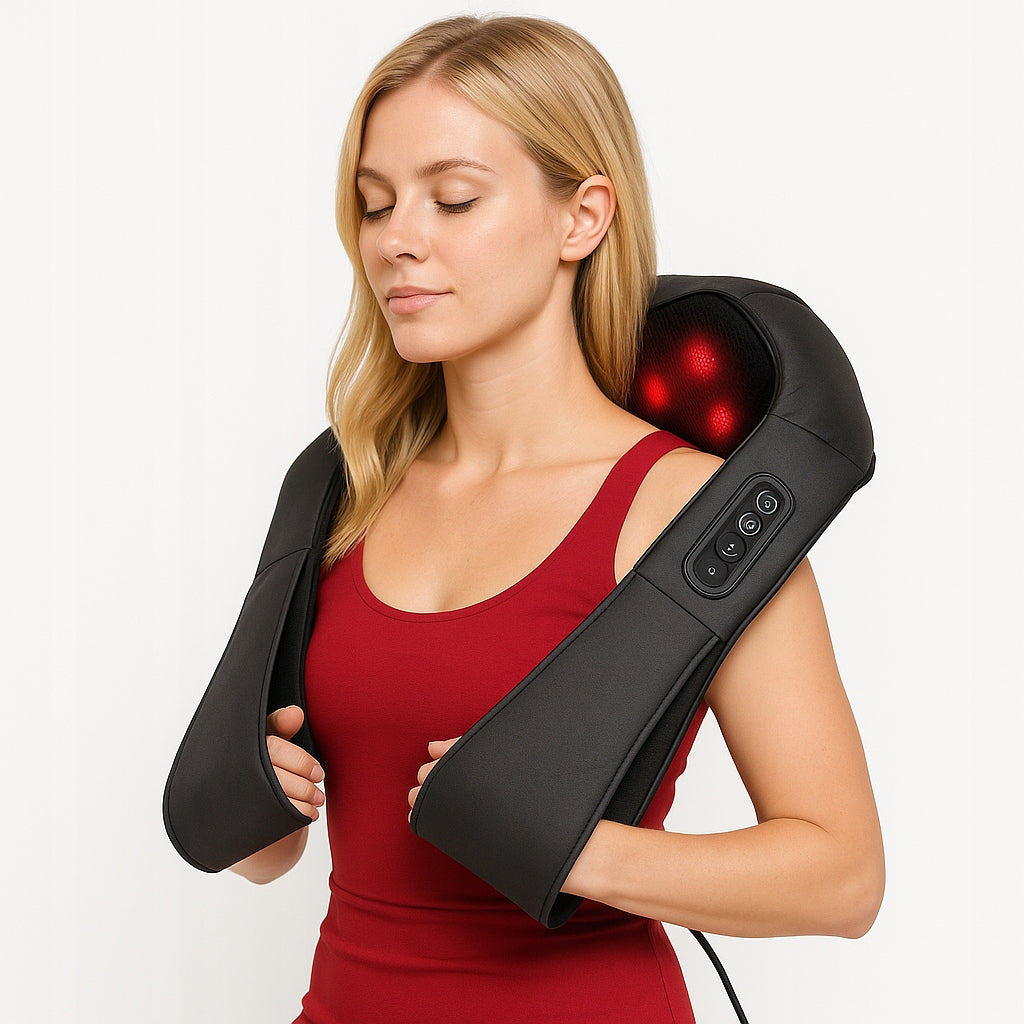 KADEN 24W Shiatsu Neck and Back Massager with Heating and Vibration