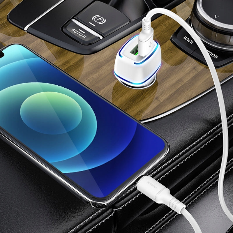 KAKU Car charger KSC-528 Shengyu - 2xUSB - 2,8A with USB to M cable Output current 2800 mA
