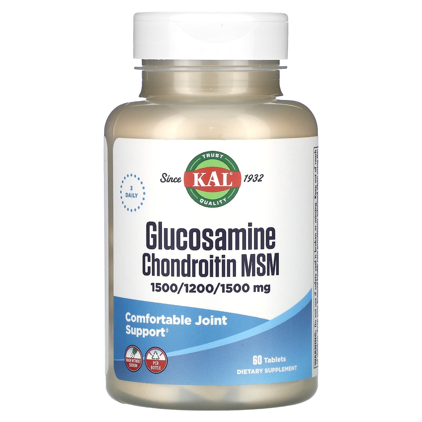 KAL, Chondroitin glucosamine MSM, 60 tablets