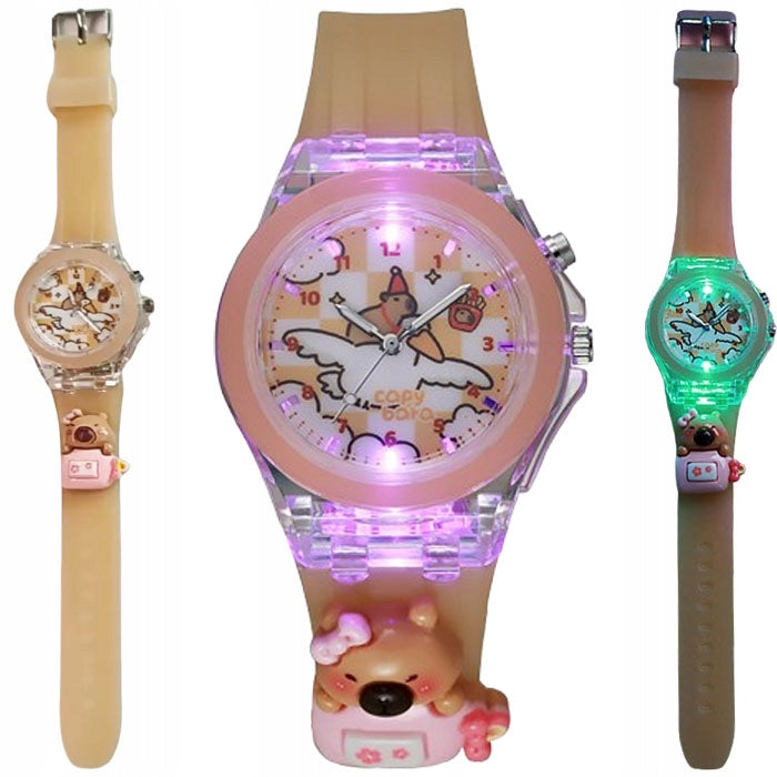 KAPIBARA children's watch for girls children GLOWING with LED capybara